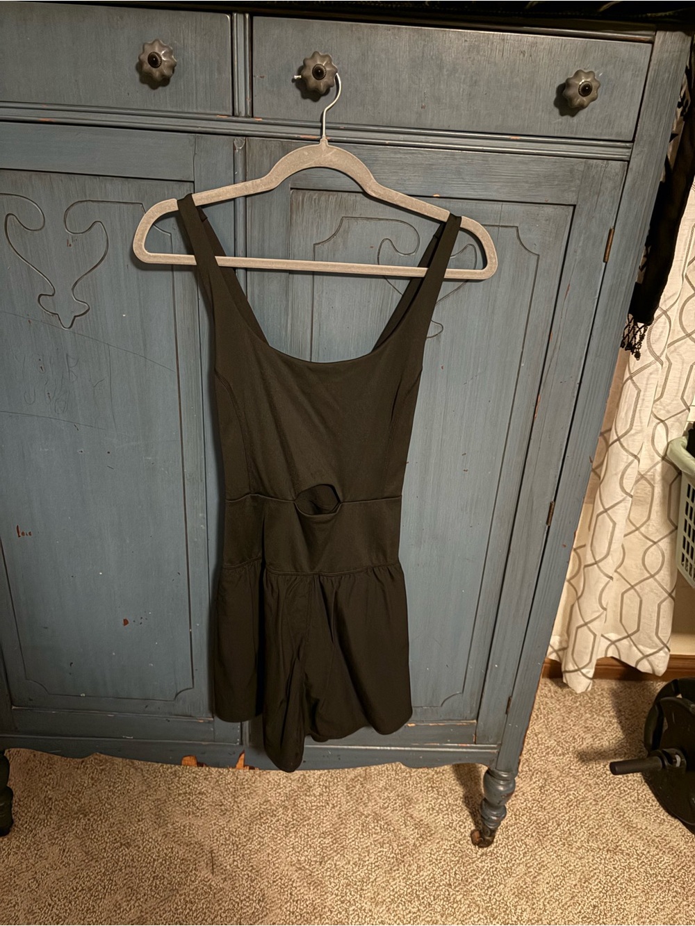 Black One-Piece Romper with Built-in Shorts